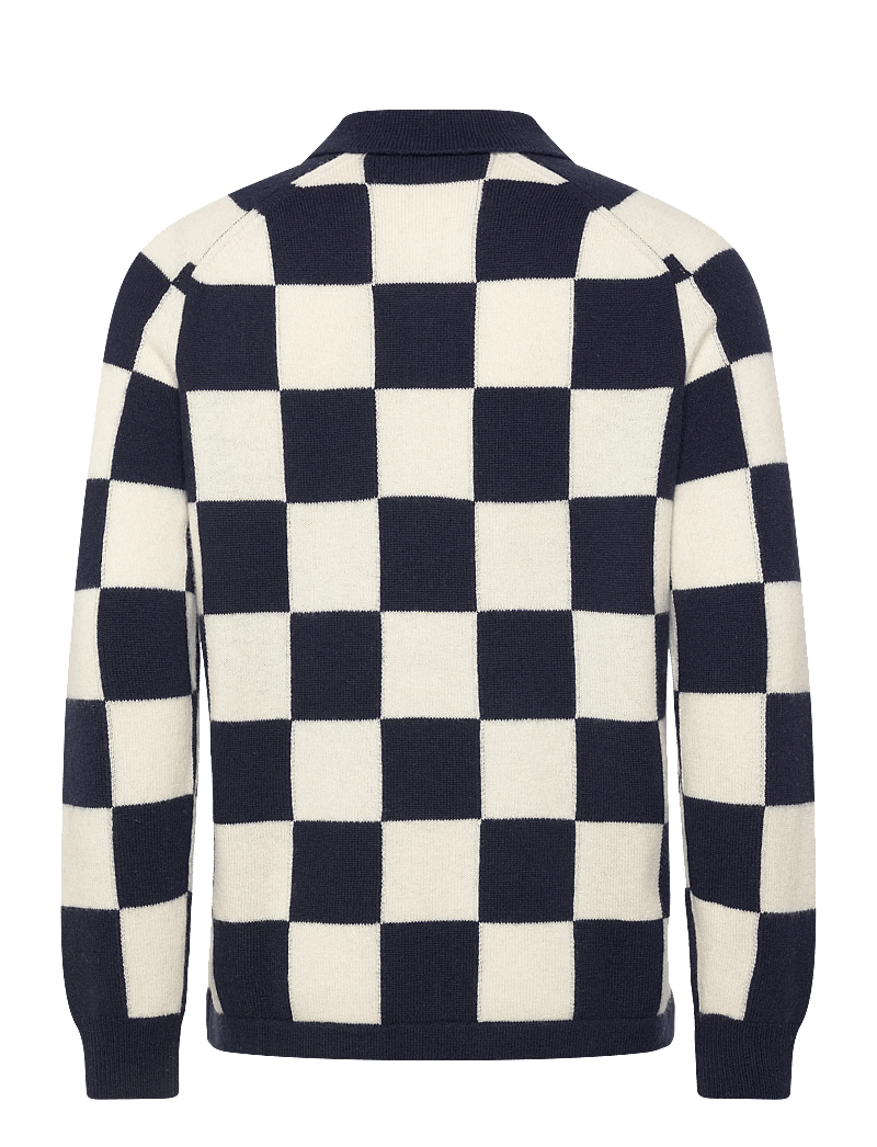 Morris - Graham Knitted Rugger - pikkade varrukatega kootud polosärgid - navy - 1