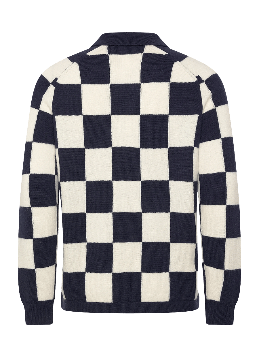 Morris - Graham Knitted Rugger - langärmelige gestrickte polohemden - navy - 2