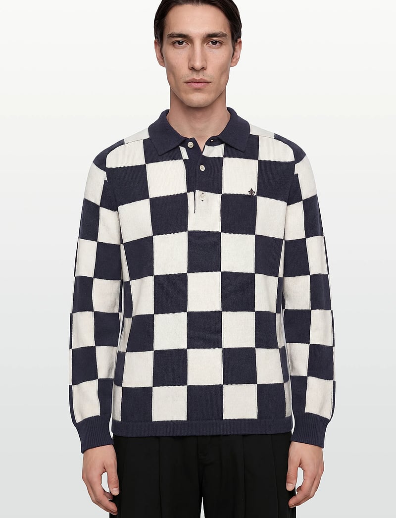 Morris - Graham Knitted Rugger - pikkade varrukatega kootud polosärgid - navy - 3