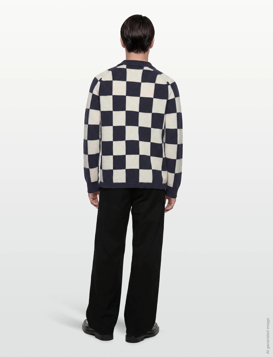 Morris - Graham Knitted Rugger - langärmelige gestrickte polohemden - navy - 4