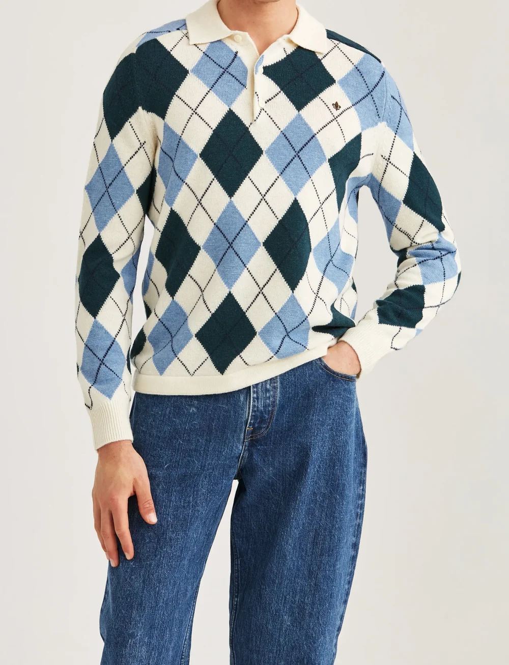 Morris - Graham Knitted Rugger - kootud polosärgid - off white - 0