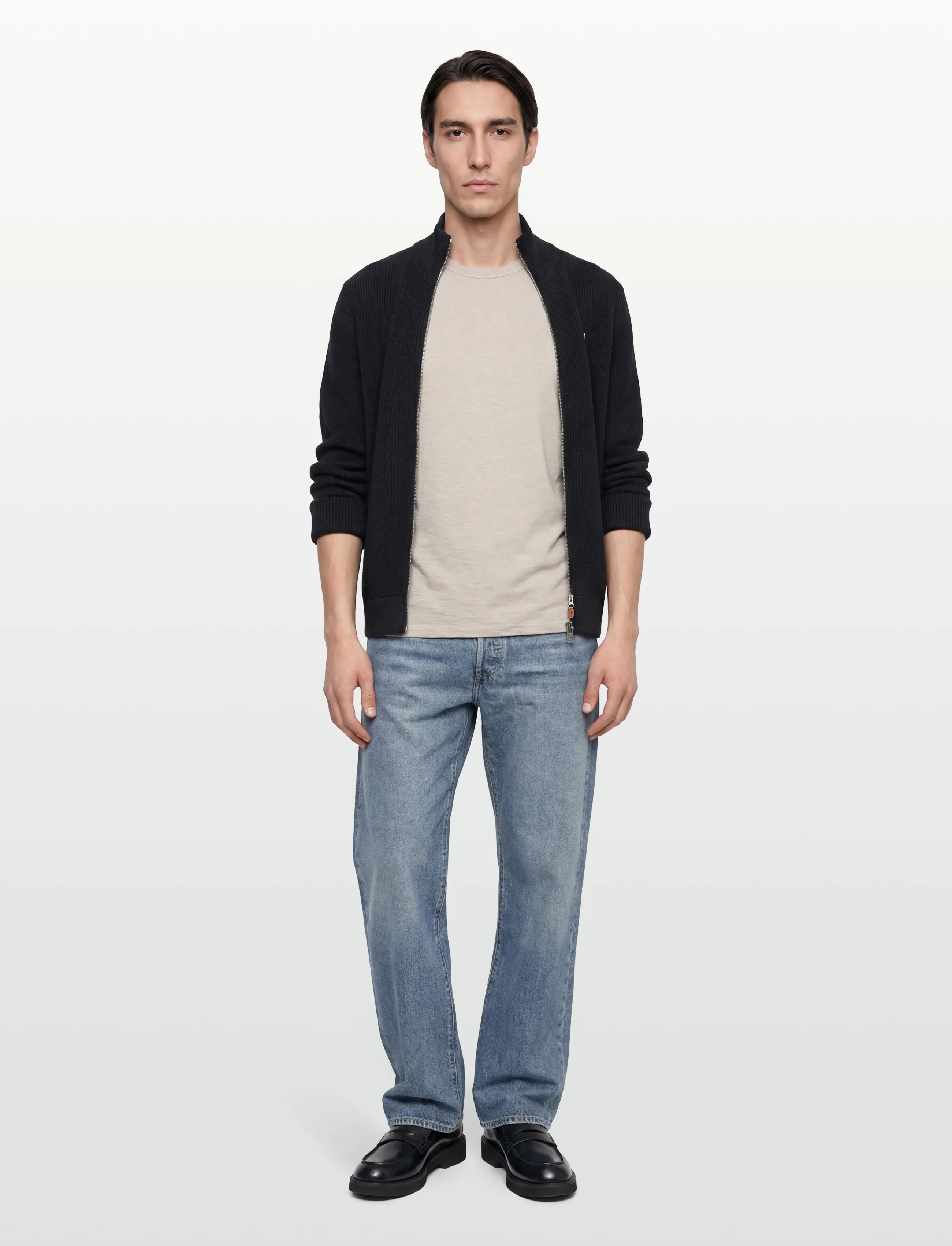 Morris Bernard Zip Cardigan - Inspiration - BLUE / navy