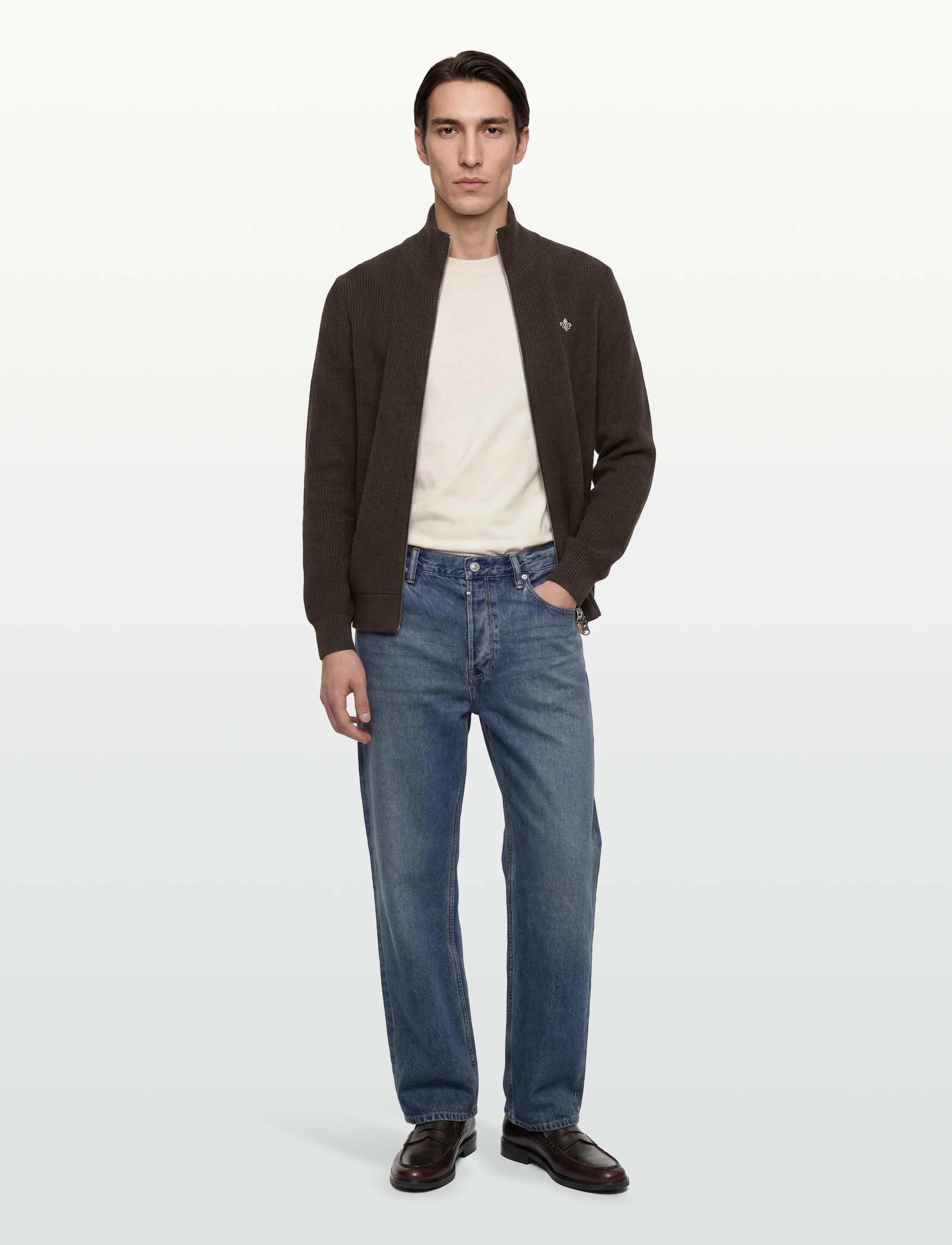Morris - Bernard Zip Cardigan - brown - 0
