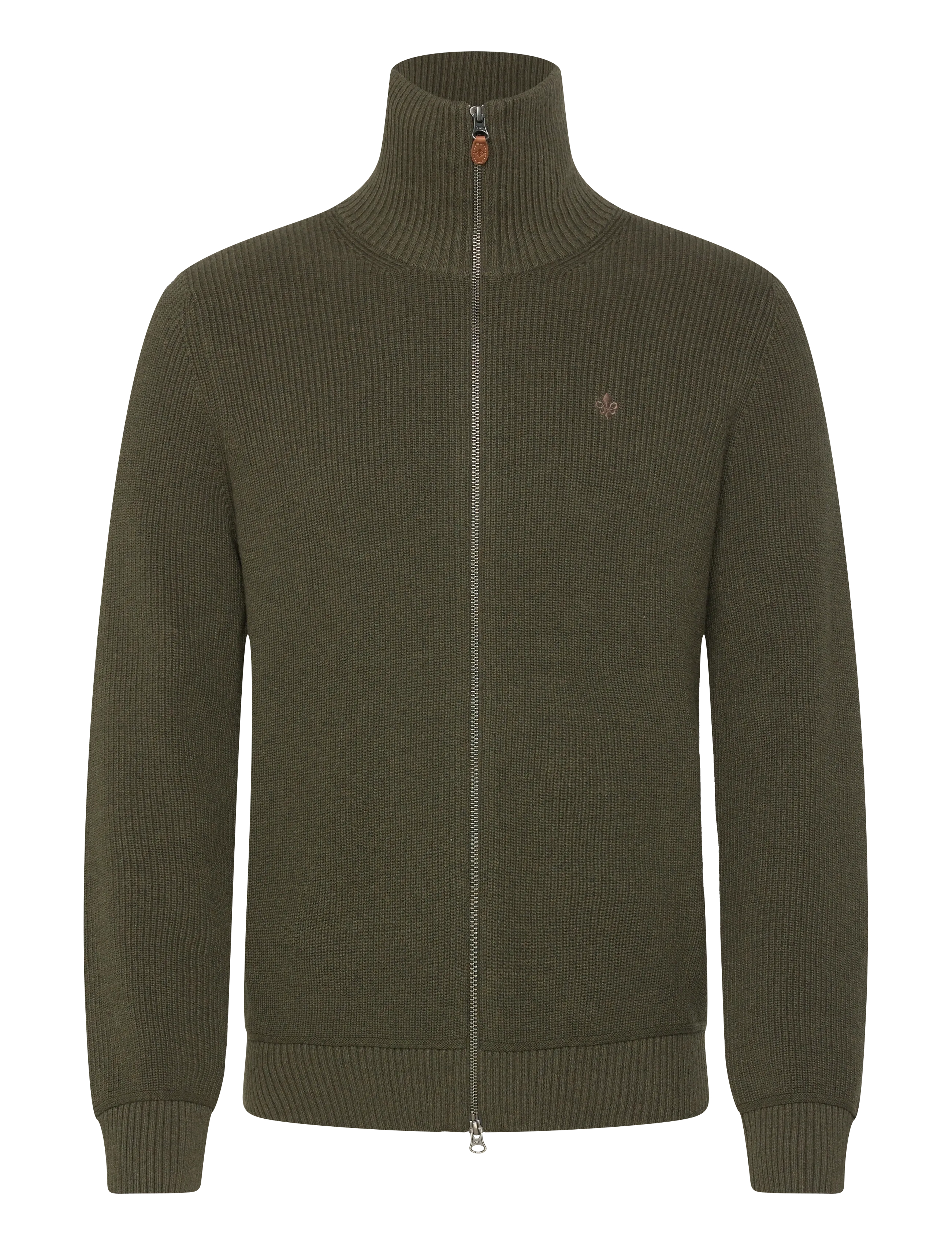 Morris Bernard Zip Cardigan - Morris Stockholm - OLIVE / khaki/green