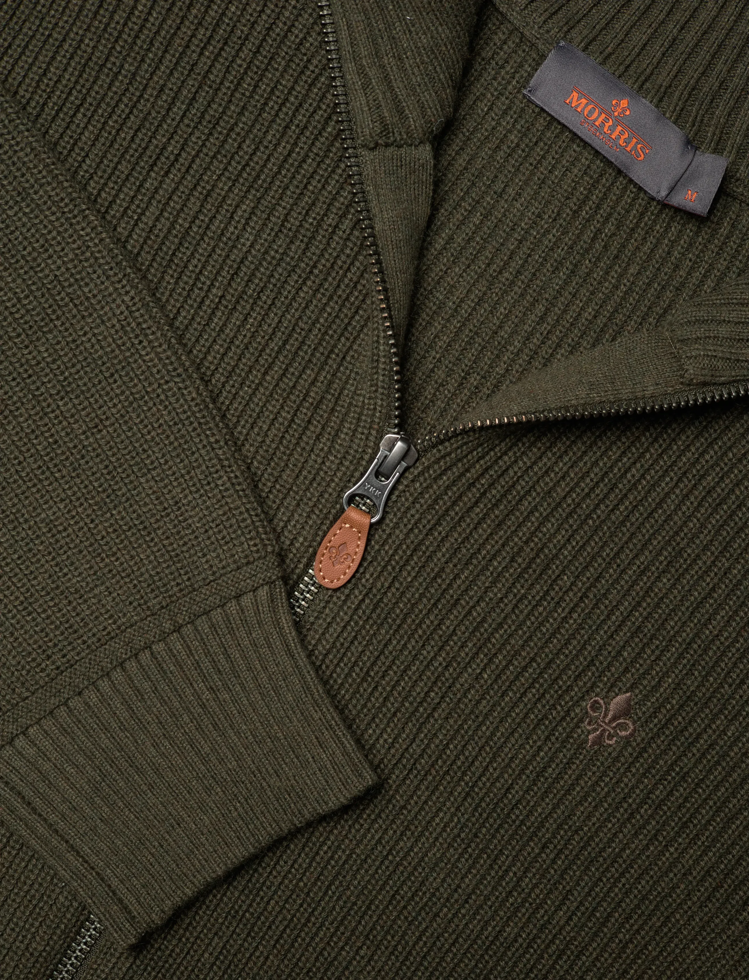 Morris - Bernard Zip Cardigan - olive - 5