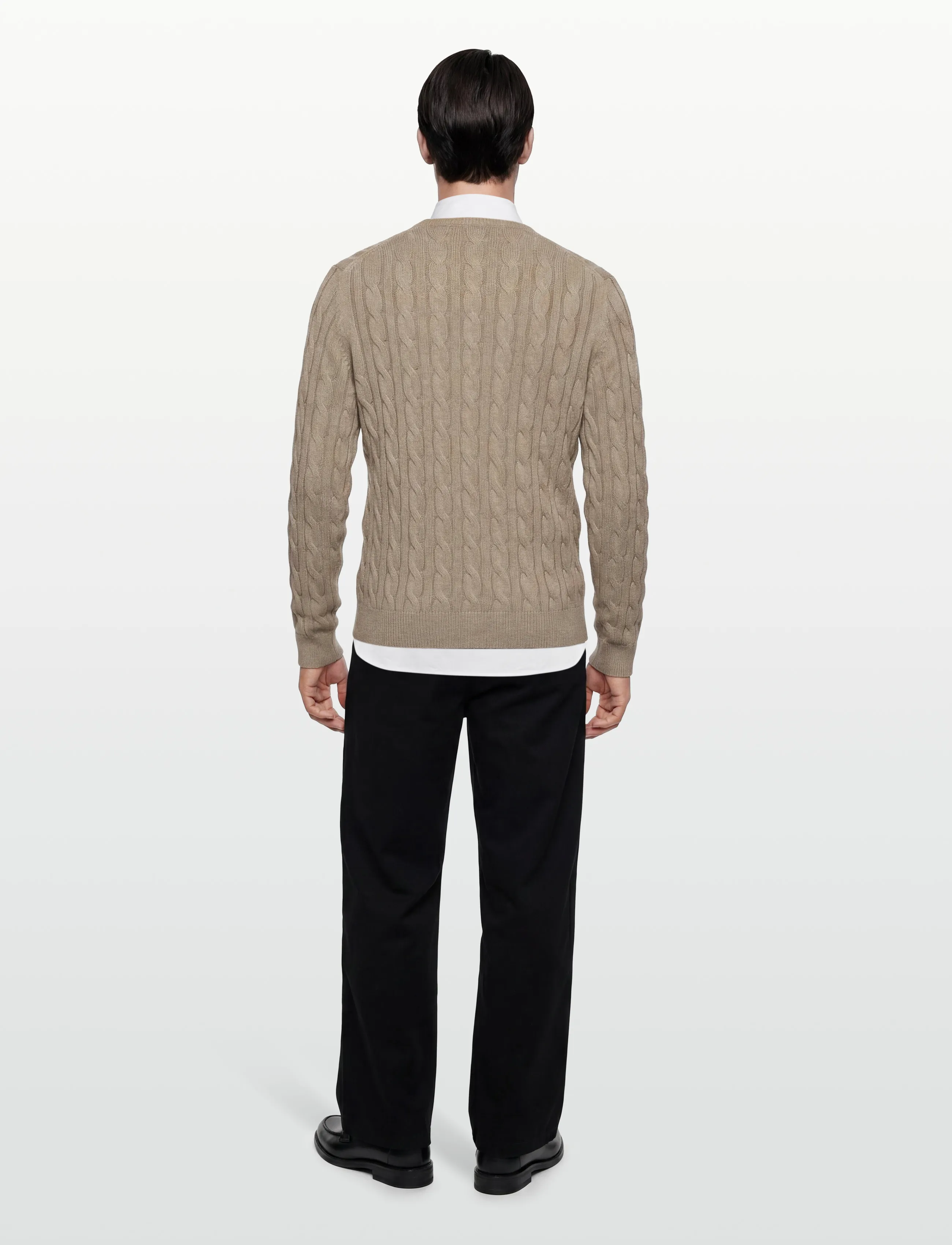 Morris - Nathan Cable Oneck - rund hals - khaki - 4