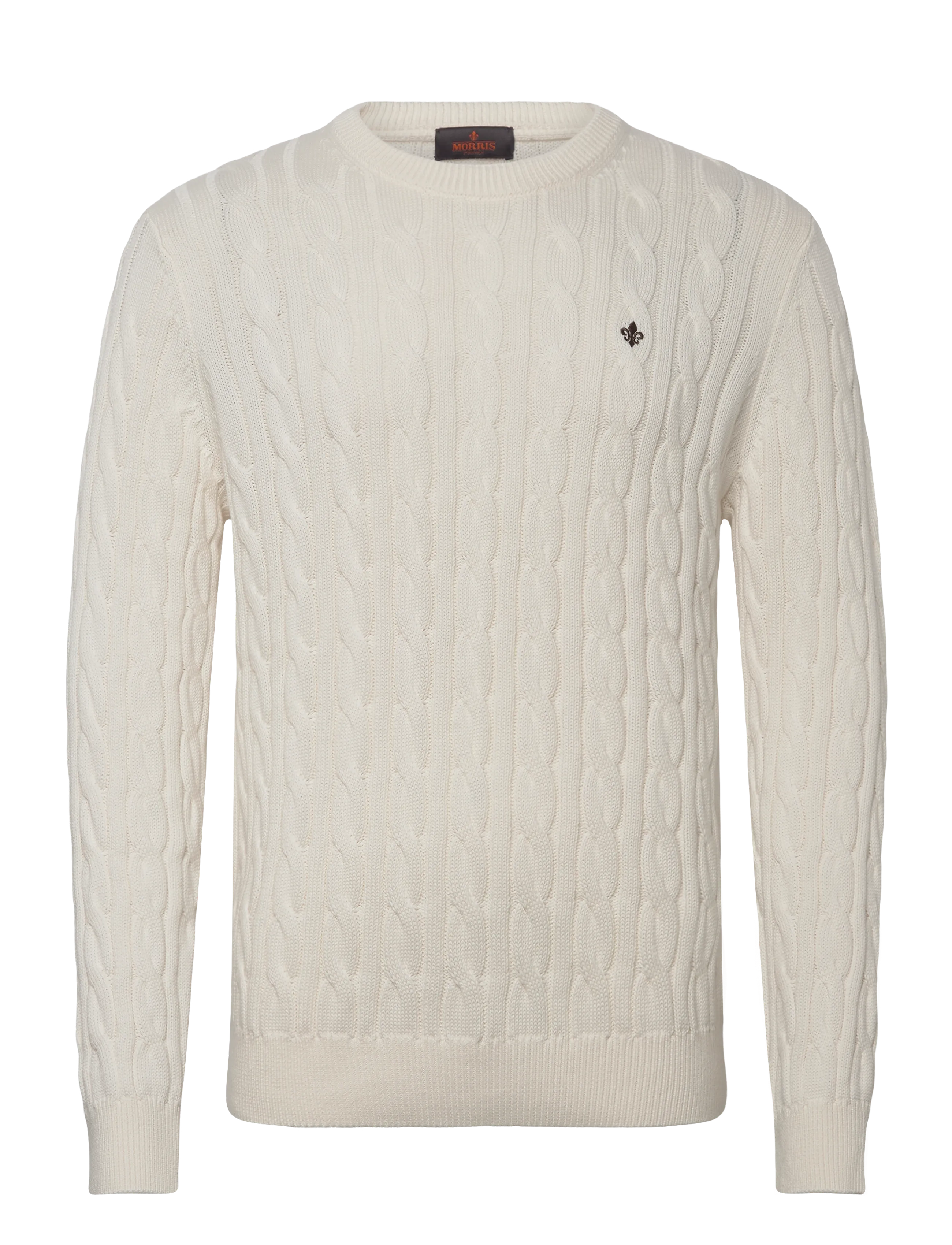 Morris Nathan Cable Oneck - Morris Stockholm - OFF WHITE / brown