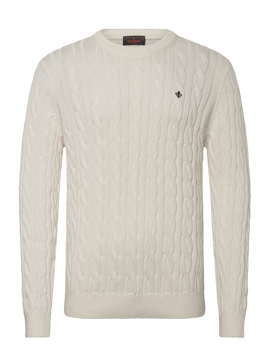 Morris - Nathan Cable Oneck - rundhalsad - off white - 1