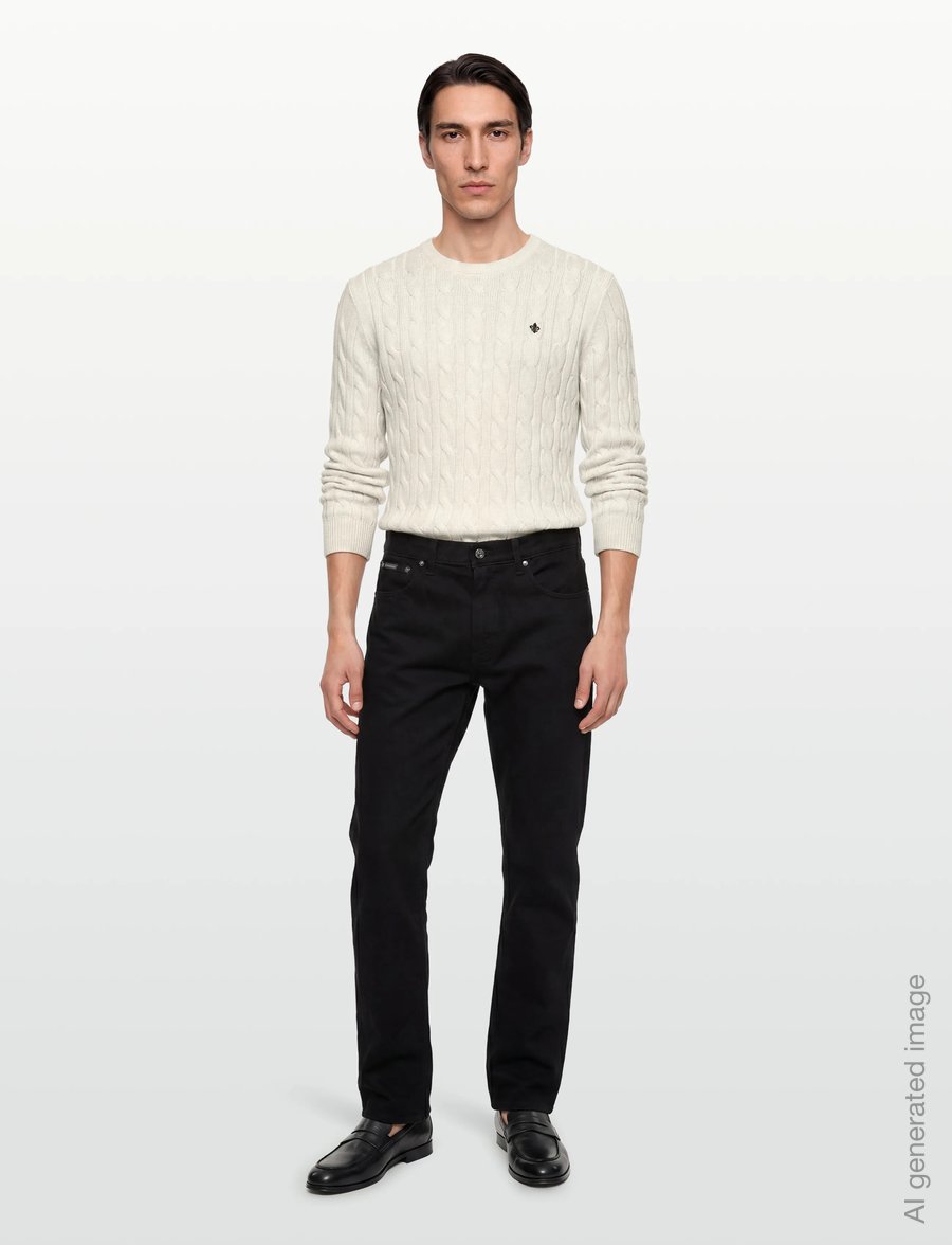 Morris - Nathan Cable Oneck - rundhalsad - off white - 0