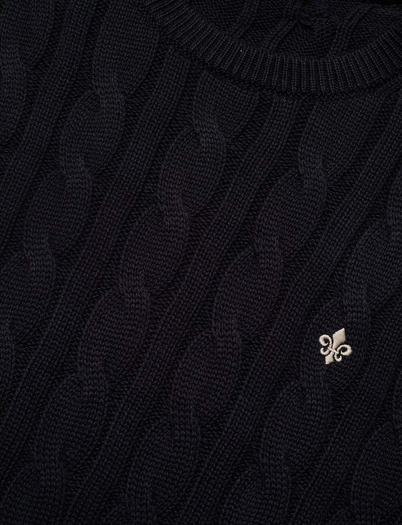 Morris - Nathan Cable Oneck - rundhalsad - old blue - 2