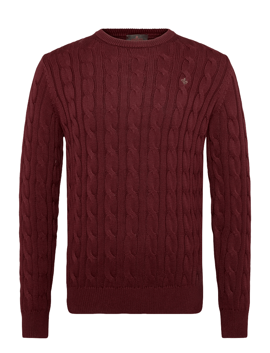 Morris - Nathan Cable Oneck - rundhals - wine red - 0
