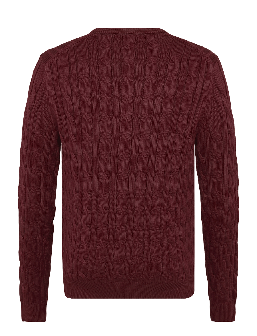 Morris - Nathan Cable Oneck - rundhals - wine red - 1