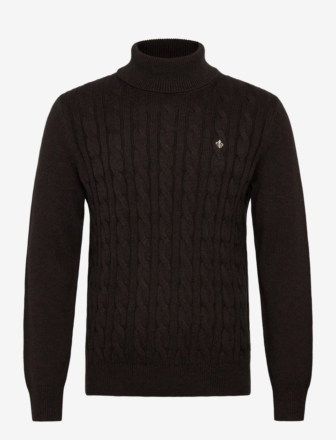 Morris - Nathan Cable Roller Neck - höstkläder - brown - 0