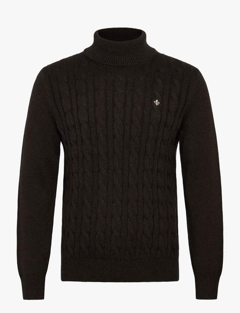 Morris - Nathan Cable Roller Neck - rollkragen - brown - 0