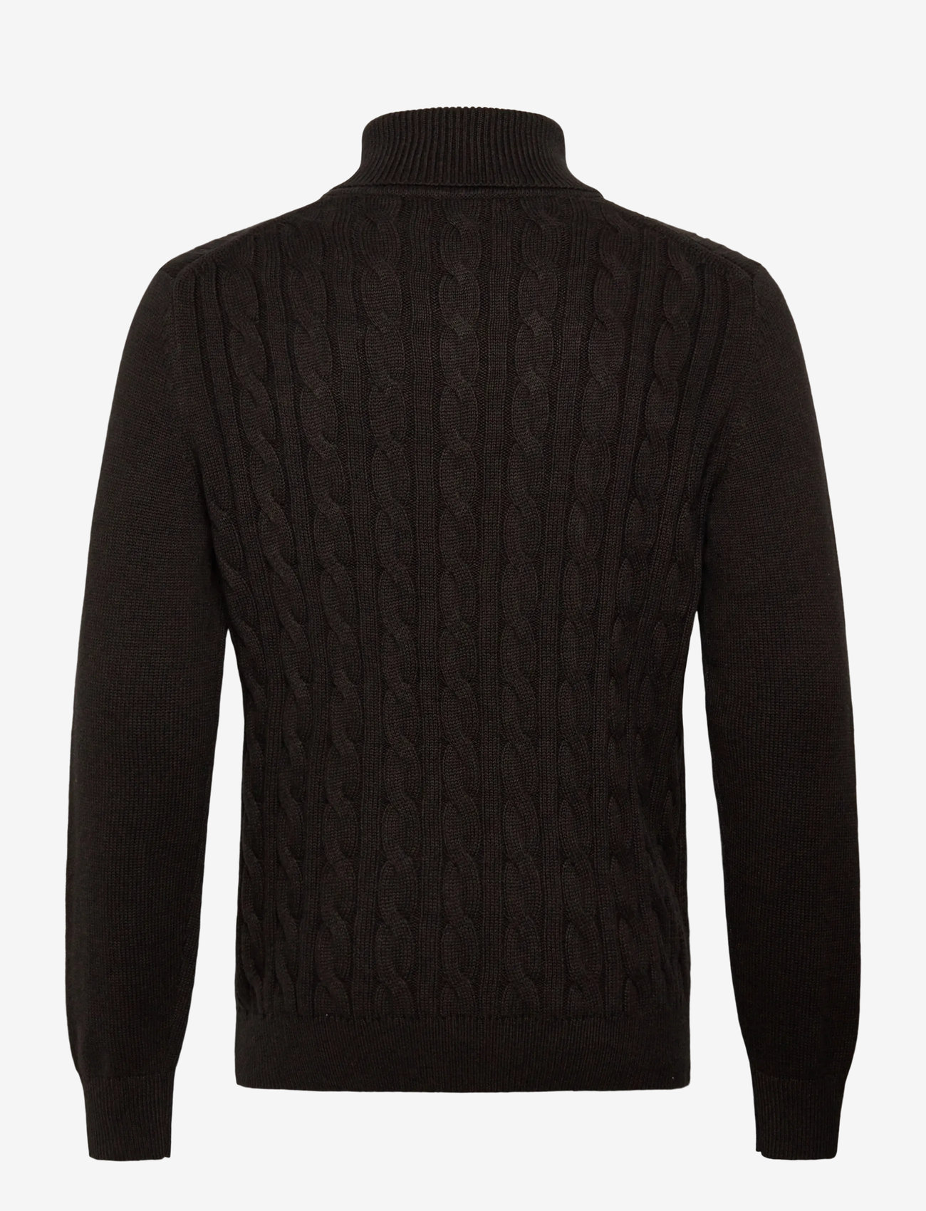 Morris - Nathan Cable Roller Neck - höstkläder - brown - 1