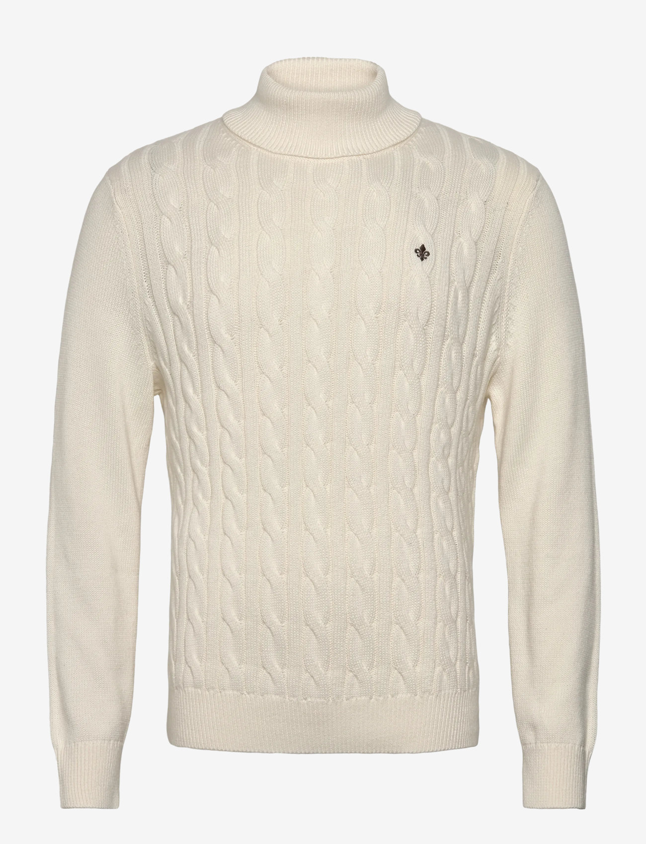 Morris - Nathan Cable Roller Neck - höstkläder - off white - 0