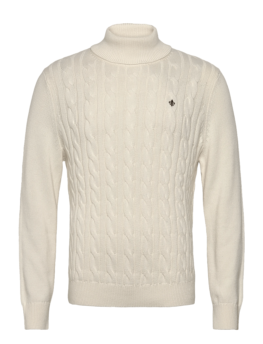 Morris - Nathan Cable Roller Neck - kõrge kaelusega - off white - 1