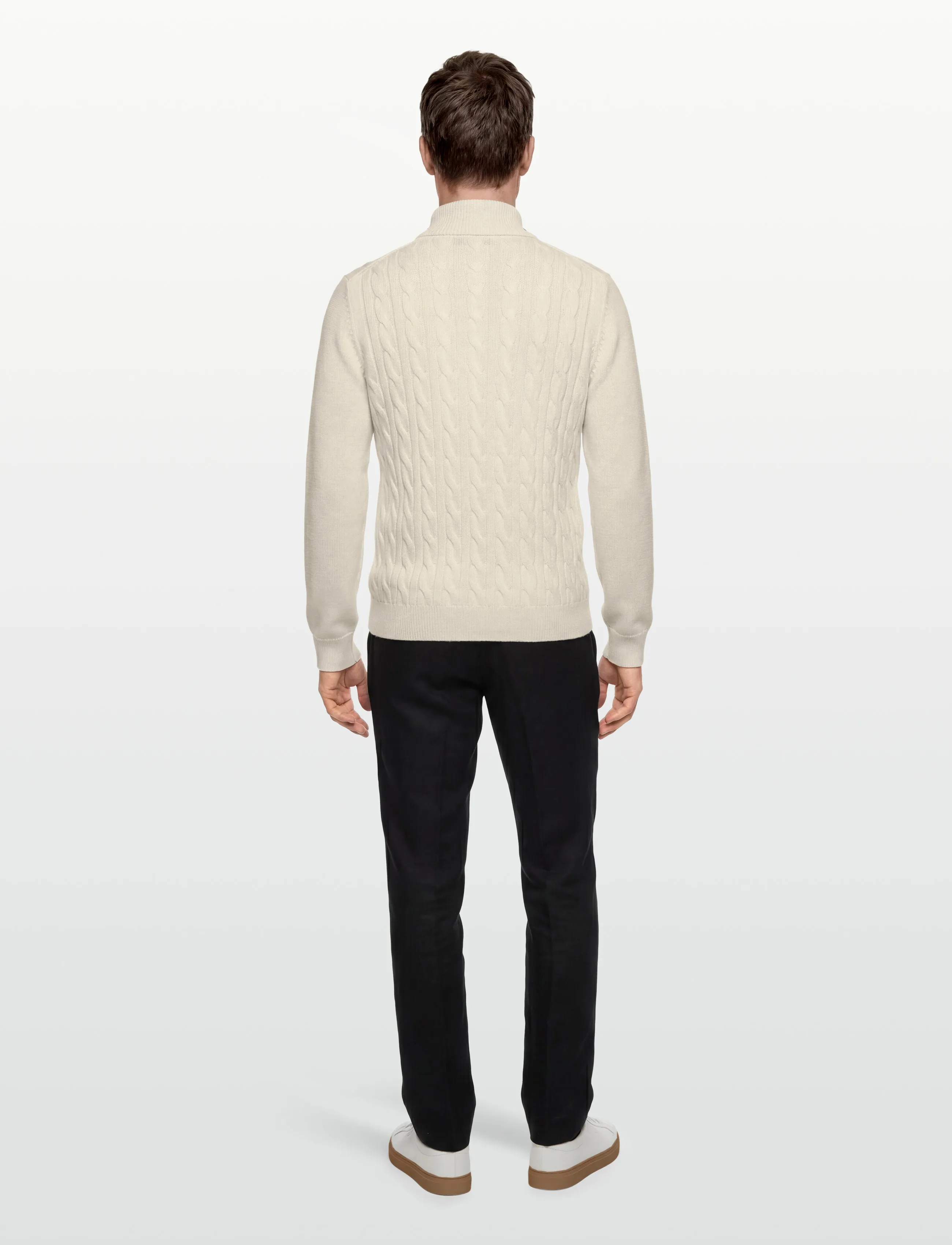 Morris - Nathan Cable Roller Neck - turtlenecks - off white - 4