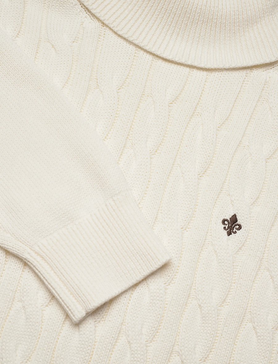 Morris - Nathan Cable Roller Neck - kõrge kaelusega - off white - 5