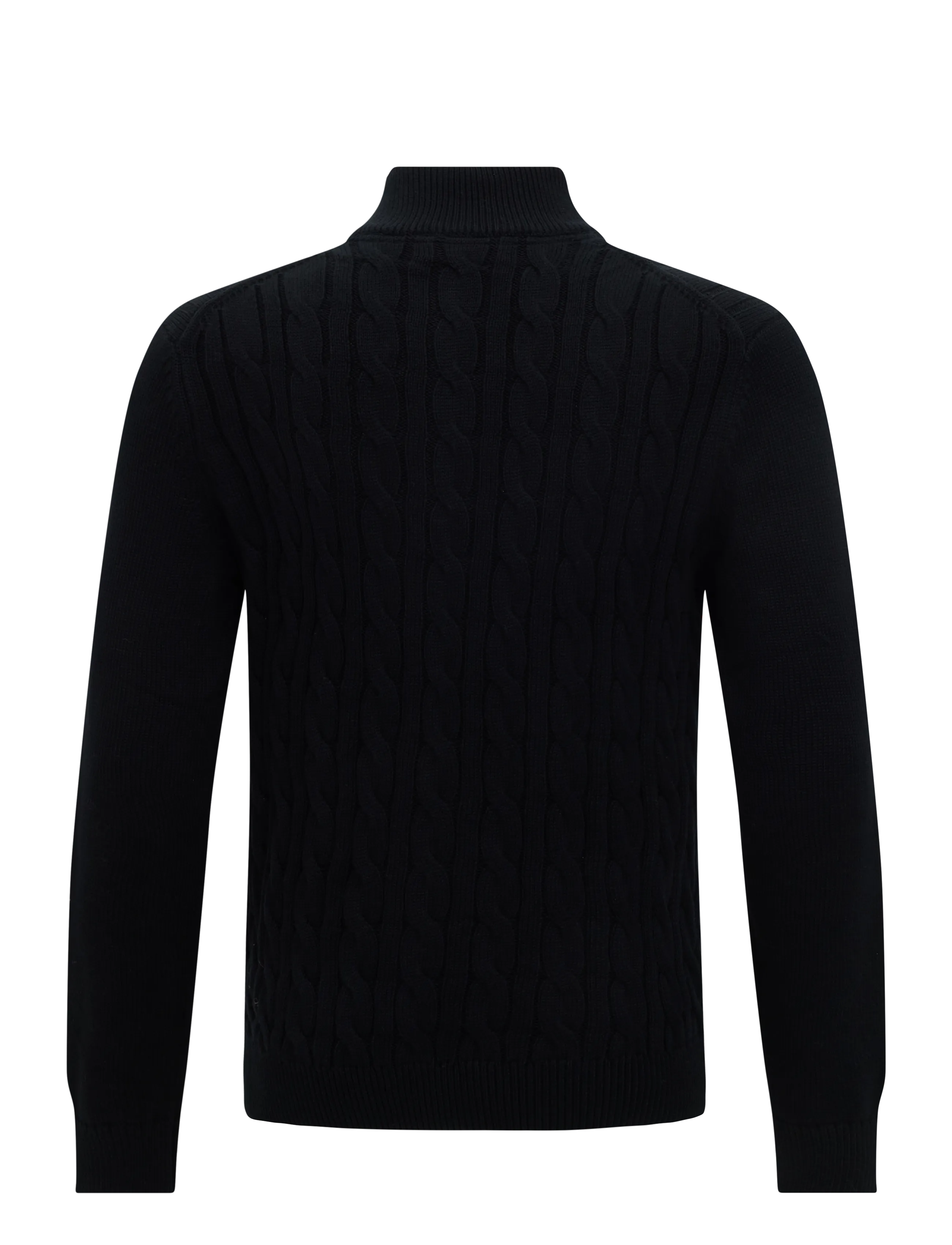 Morris - Nathan Cable Half Zip - pullover mit halbem reißverschluss - black - 1