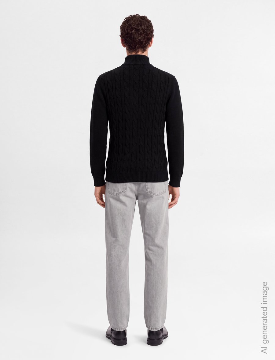 Morris - Nathan Cable Half Zip - truien met halve rits - black - 4