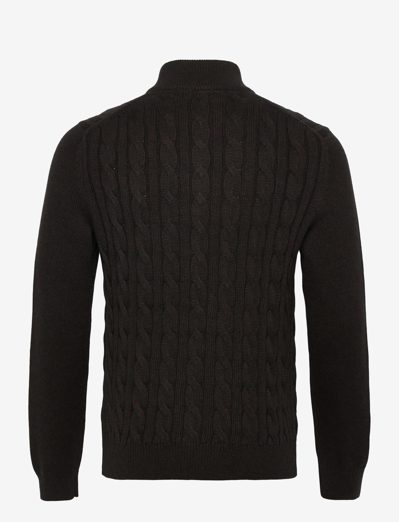 Morris - Nathan Cable Half Zip - brown - 1