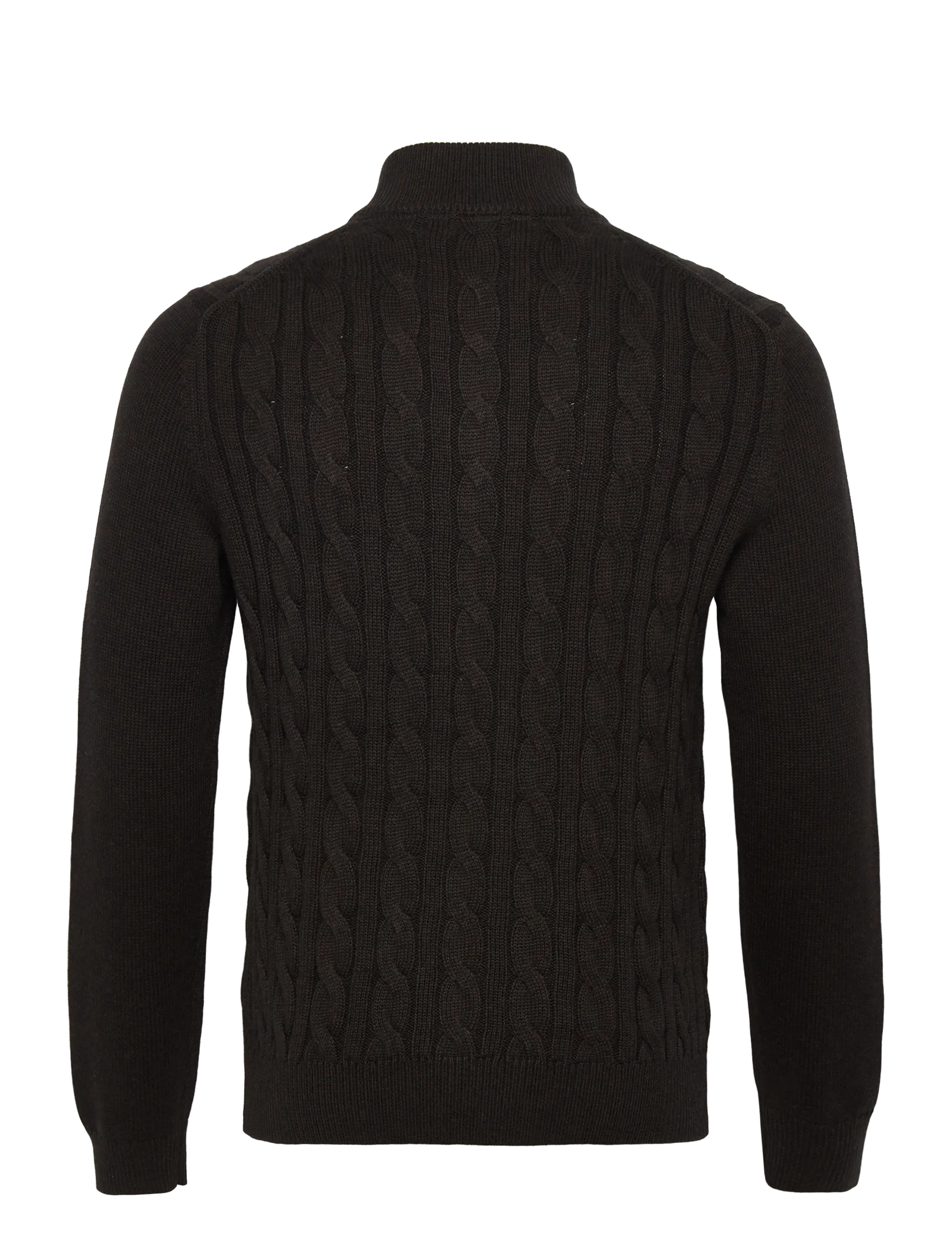 Morris - Nathan Cable Half Zip - strik - brown - 1