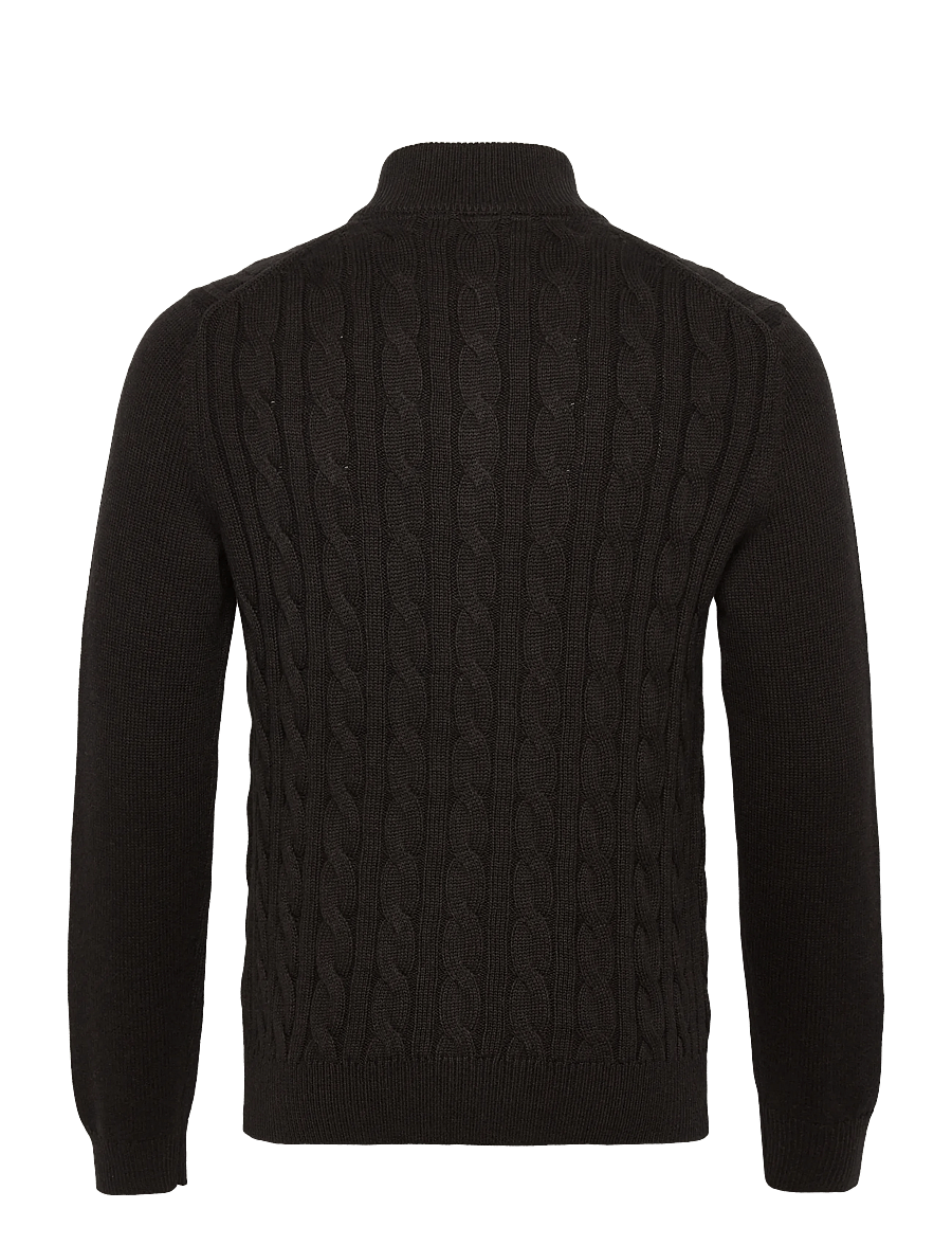 Morris - Nathan Cable Half Zip - pullover mit halbem reißverschluss - brown - 1