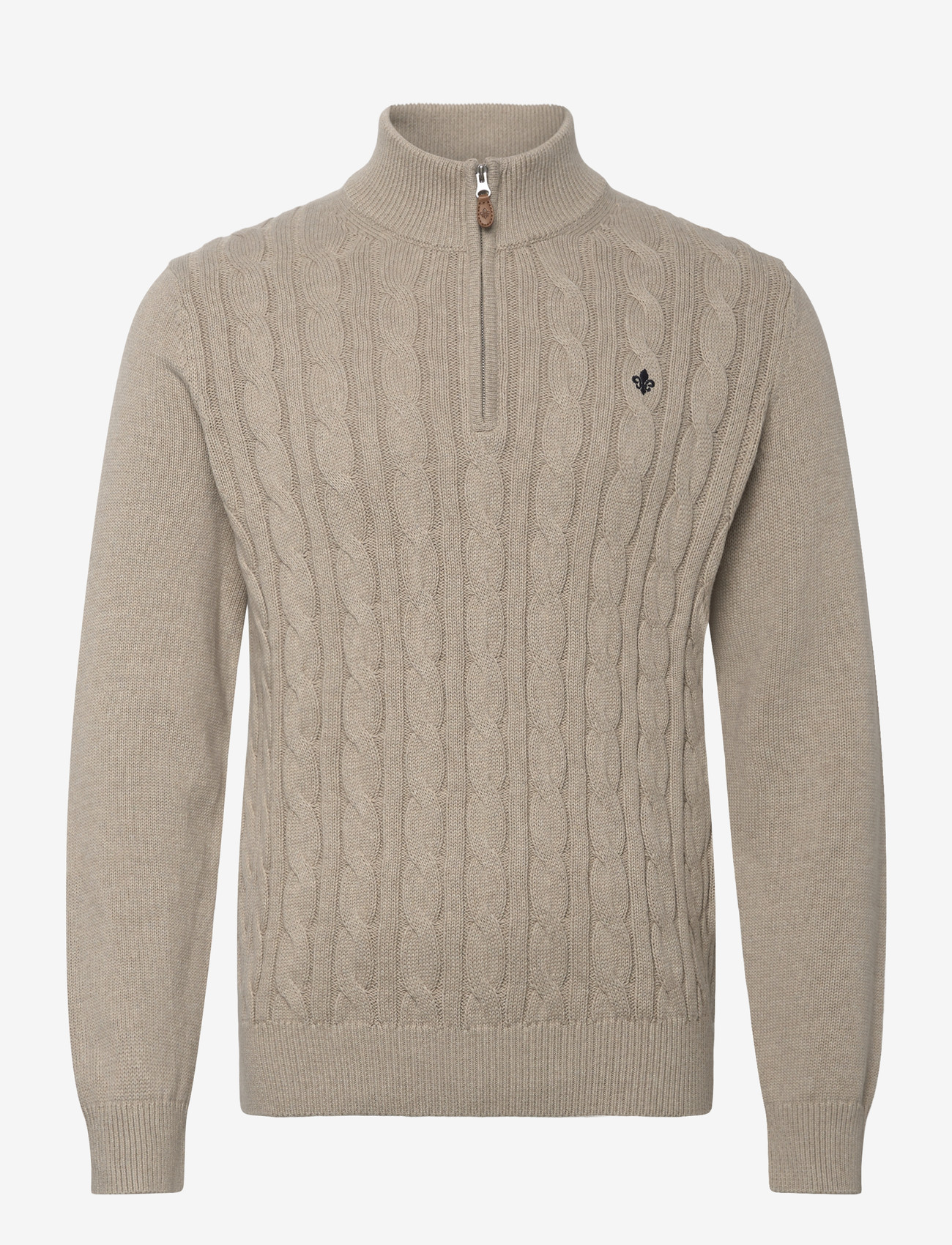Morris - Nathan Cable Half Zip - men - khaki - 0