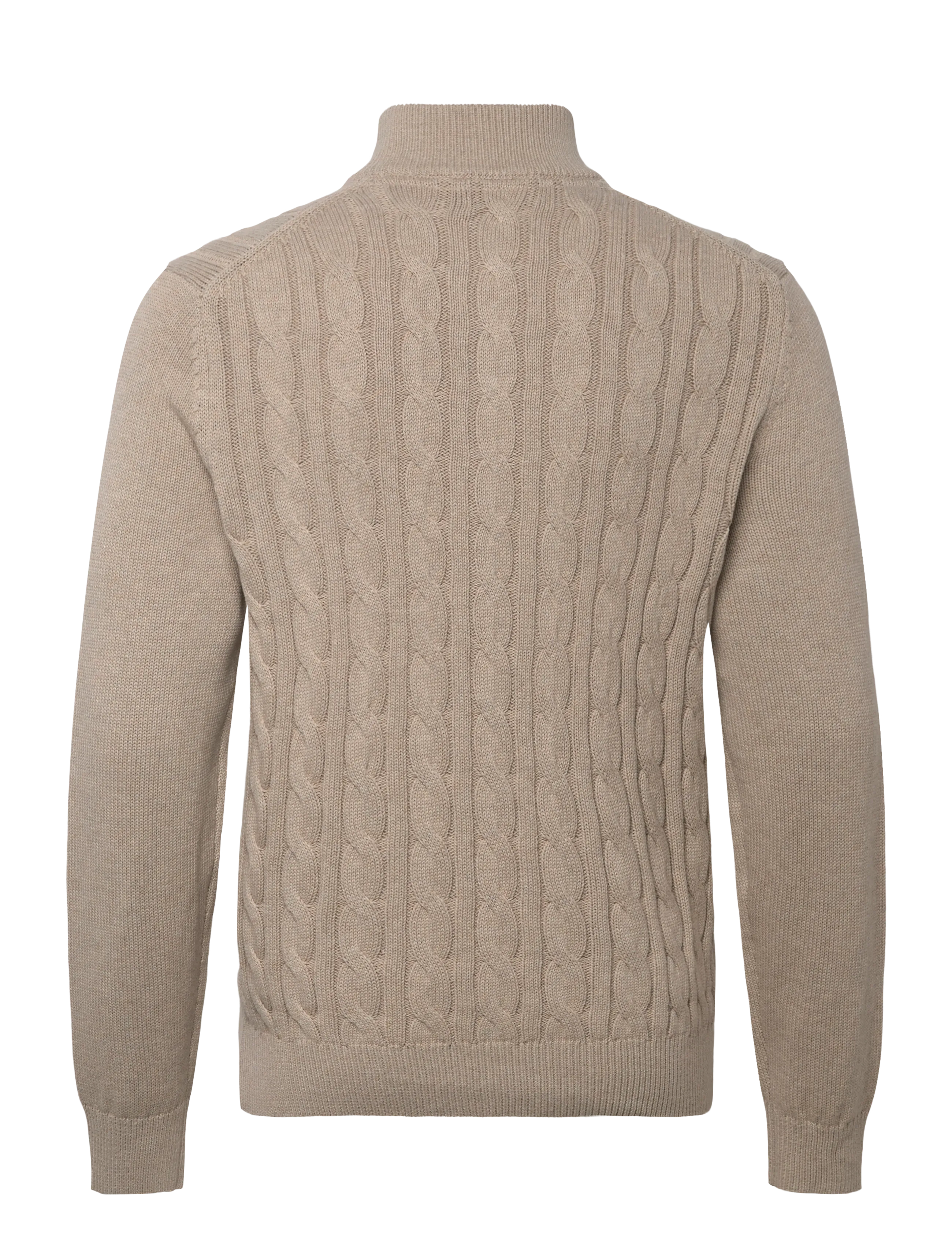 Morris - Nathan Cable Half Zip - halfzip strik - khaki - 1