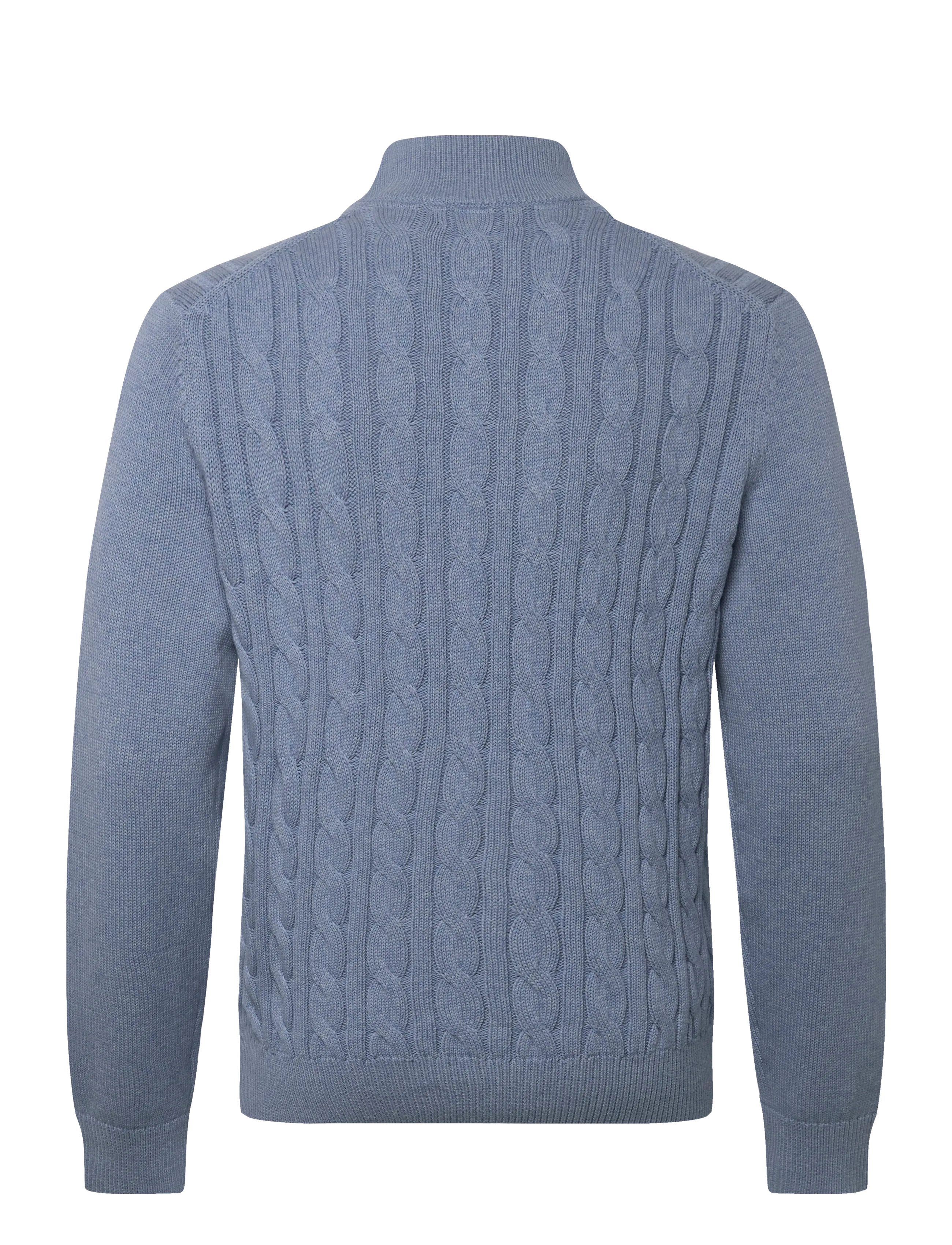 Morris - Nathan Cable Half Zip - halfzip strik - light blue - 2