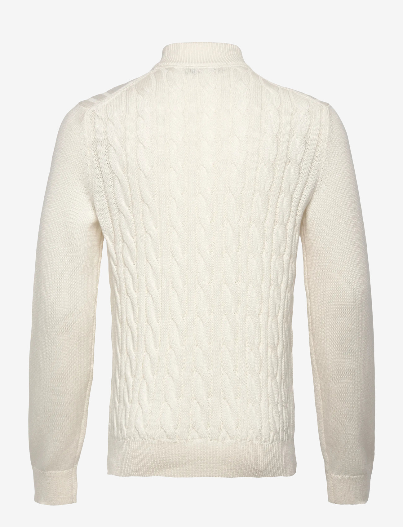 Morris - Nathan Cable Half Zip - half zip jumpers - off white - 1