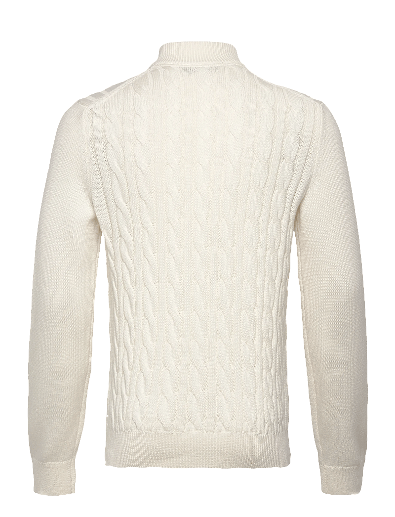 Morris - Nathan Cable Half Zip - pullover mit halbem reißverschluss - off white - 1