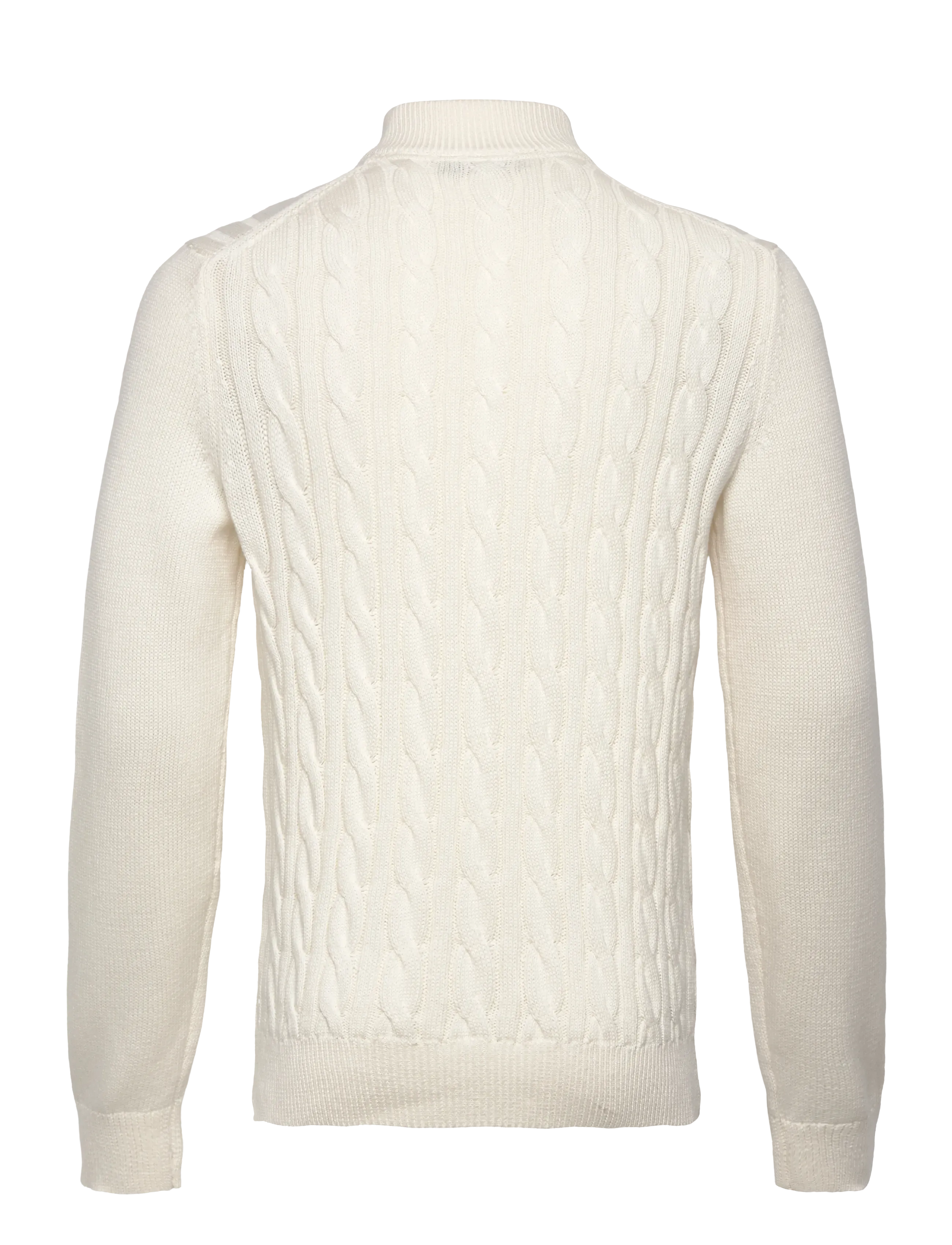 Morris - Nathan Cable Half Zip - tõmblukk-kaelusega džemprid - off white - 1