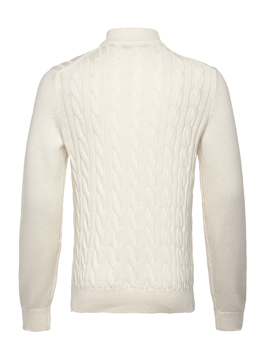 Morris - Nathan Cable Half Zip - pullover mit halbem reißverschluss - off white - 2