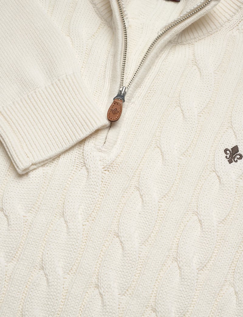 Morris - Nathan Cable Half Zip - pullover mit halbem reißverschluss - off white - 2