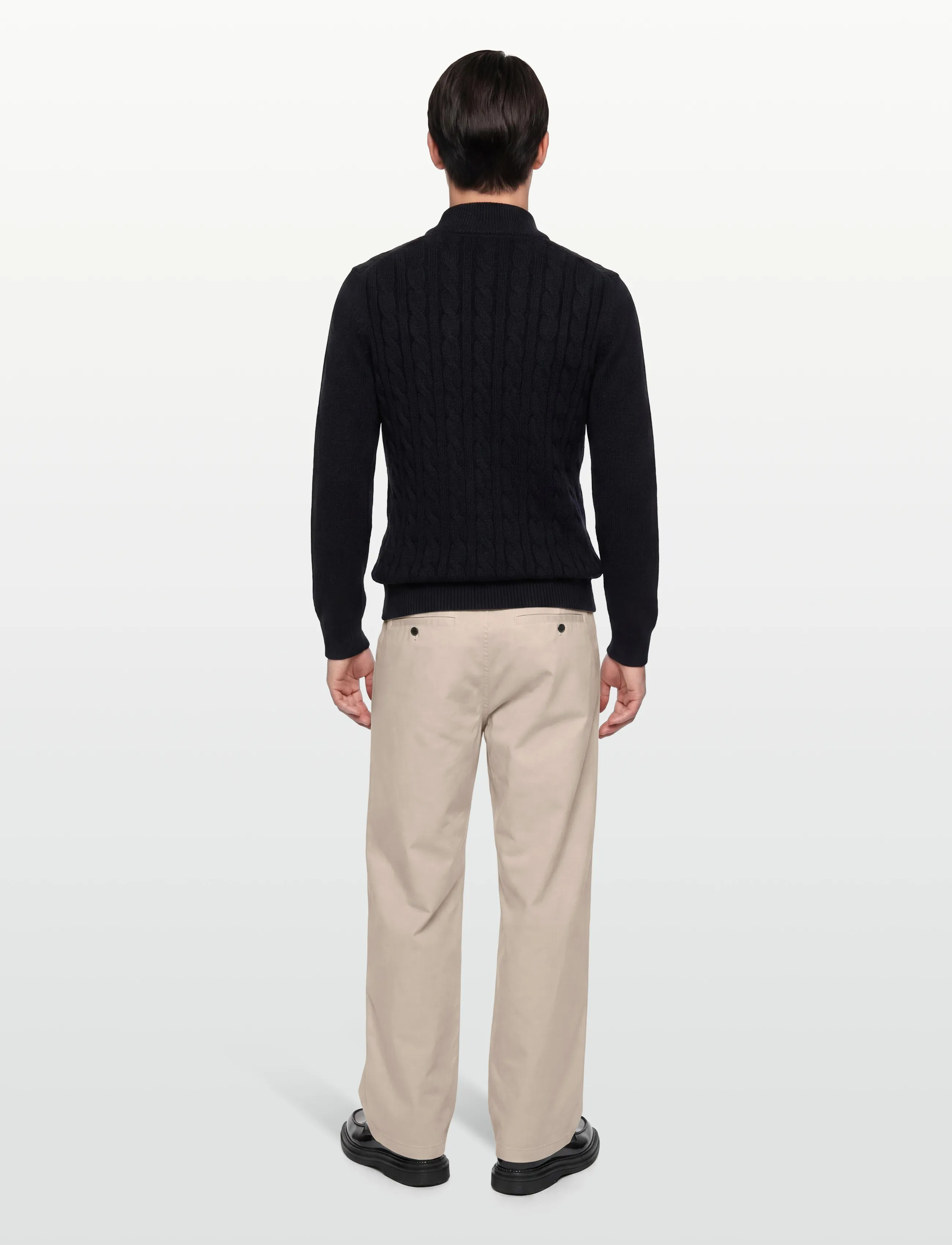Morris - Nathan Cable Half Zip - puolivetoketjulliset neuleet - old blue - 4
