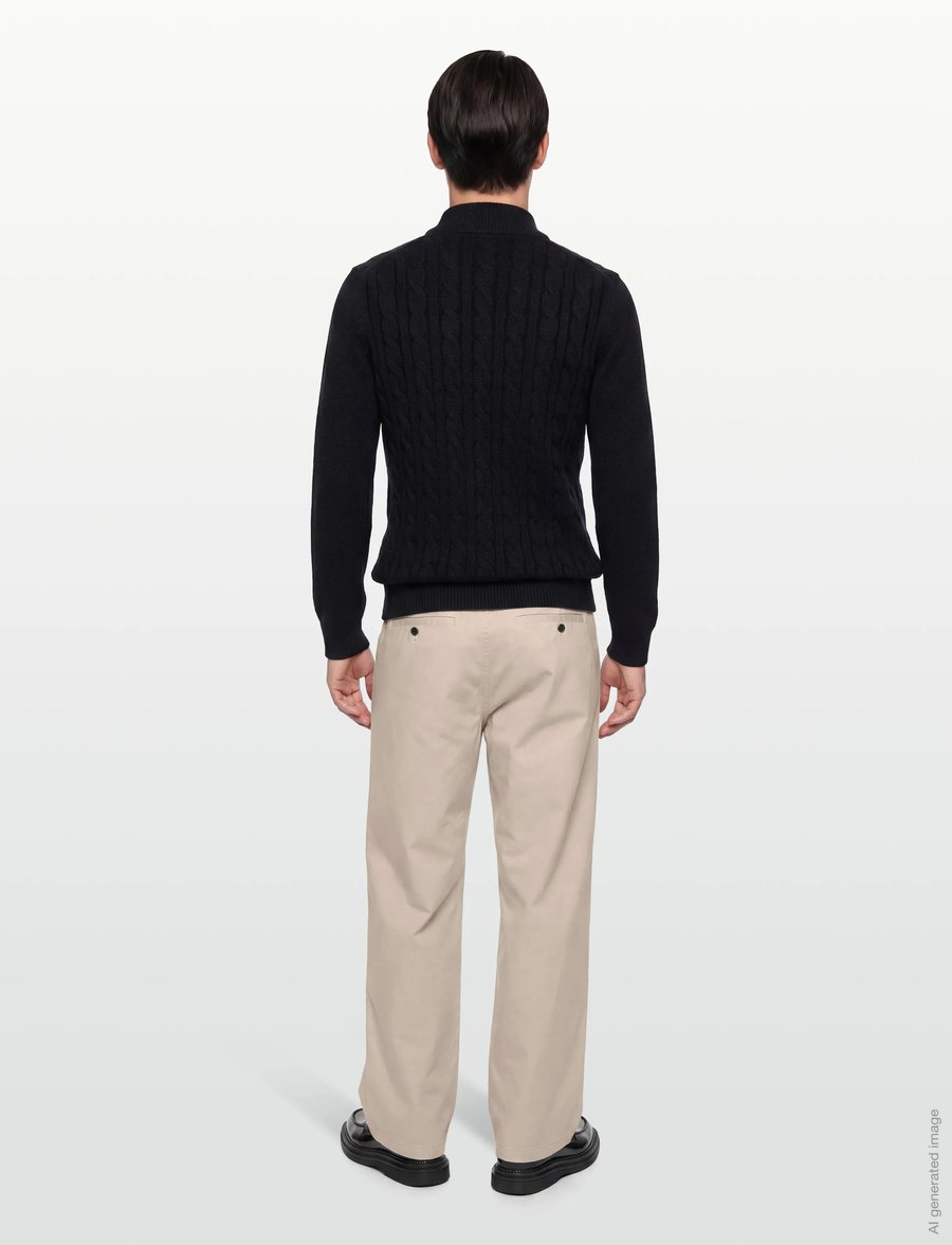 Morris - Nathan Cable Half Zip - pullover mit halbem reißverschluss - old blue - 4