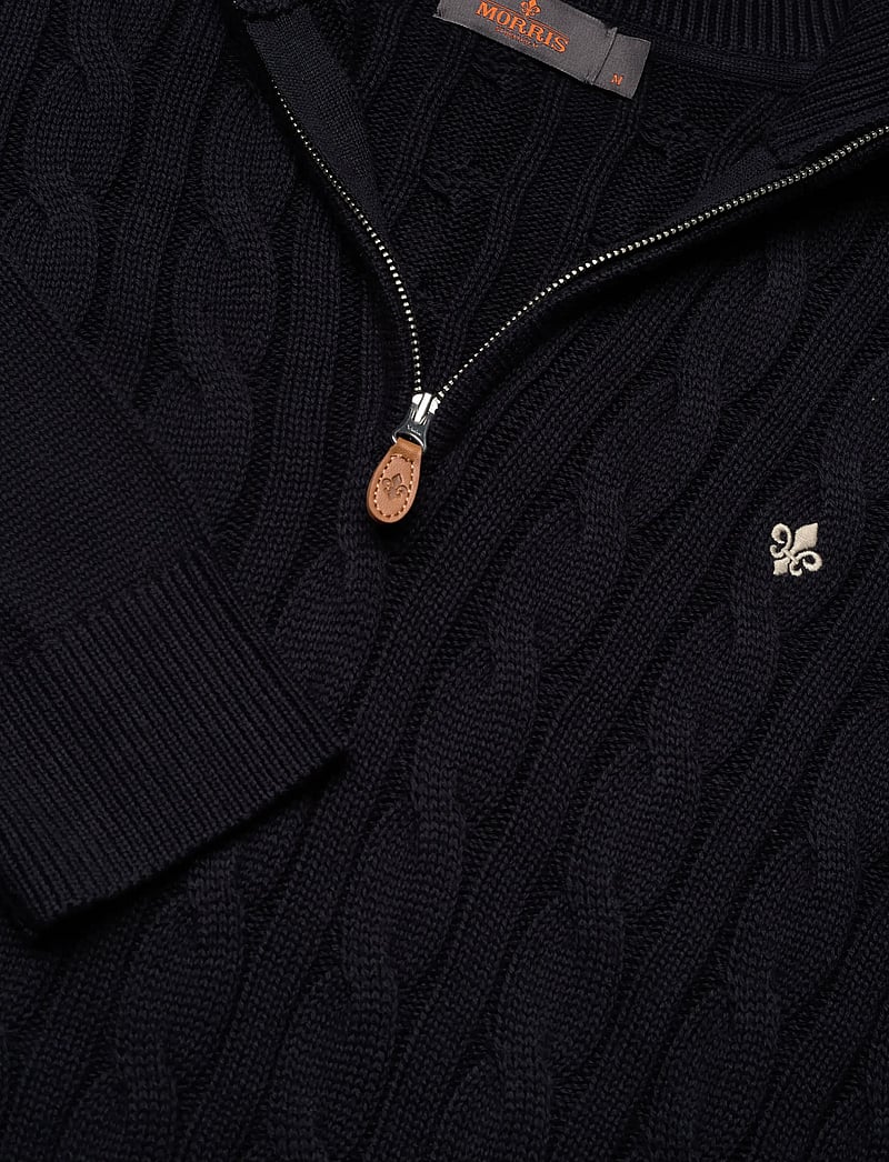 Morris - Nathan Cable Half Zip - pullover mit halbem reißverschluss - old blue - 2
