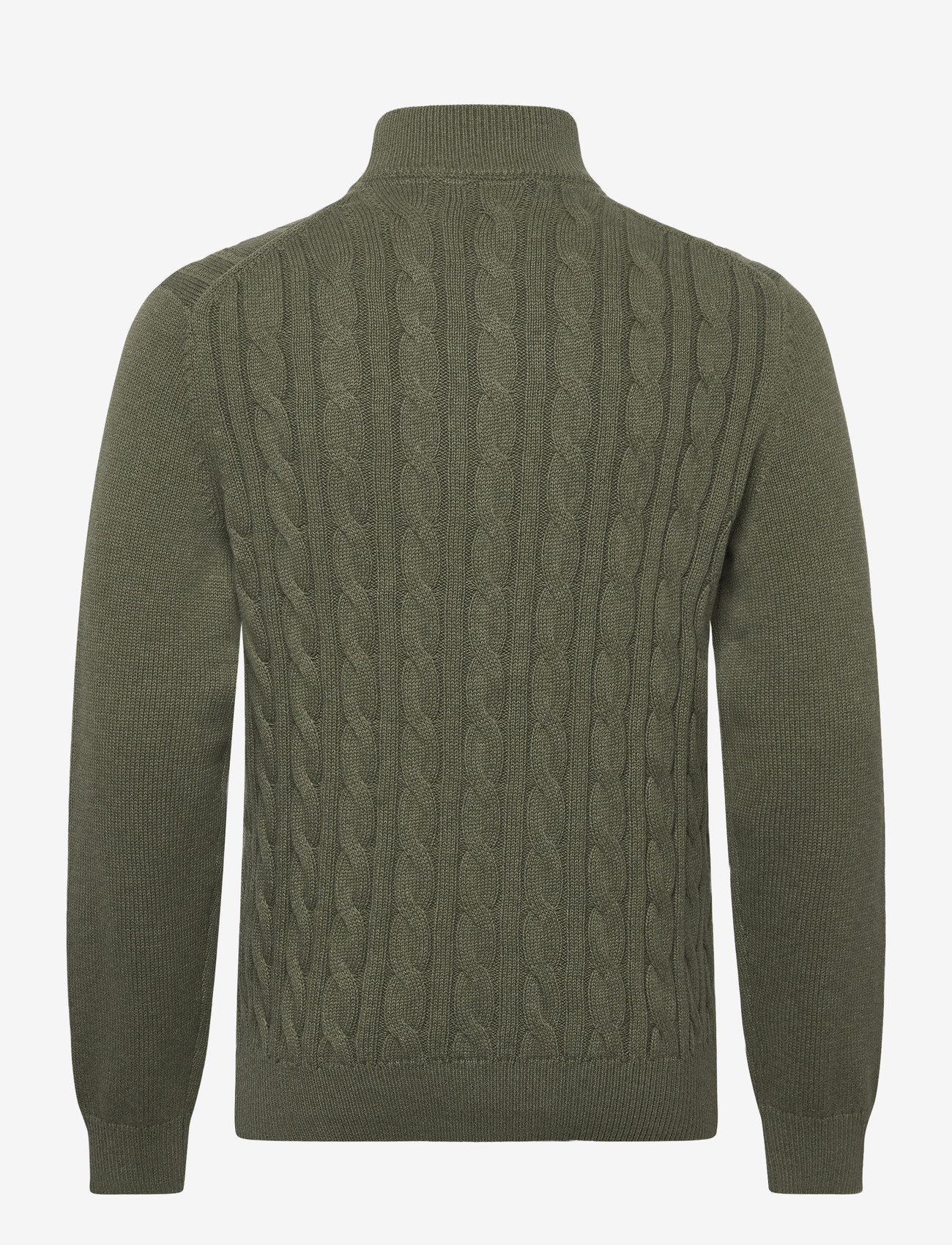 Morris - Nathan Cable Half Zip - pullover mit halbem reißverschluss - olive - 1