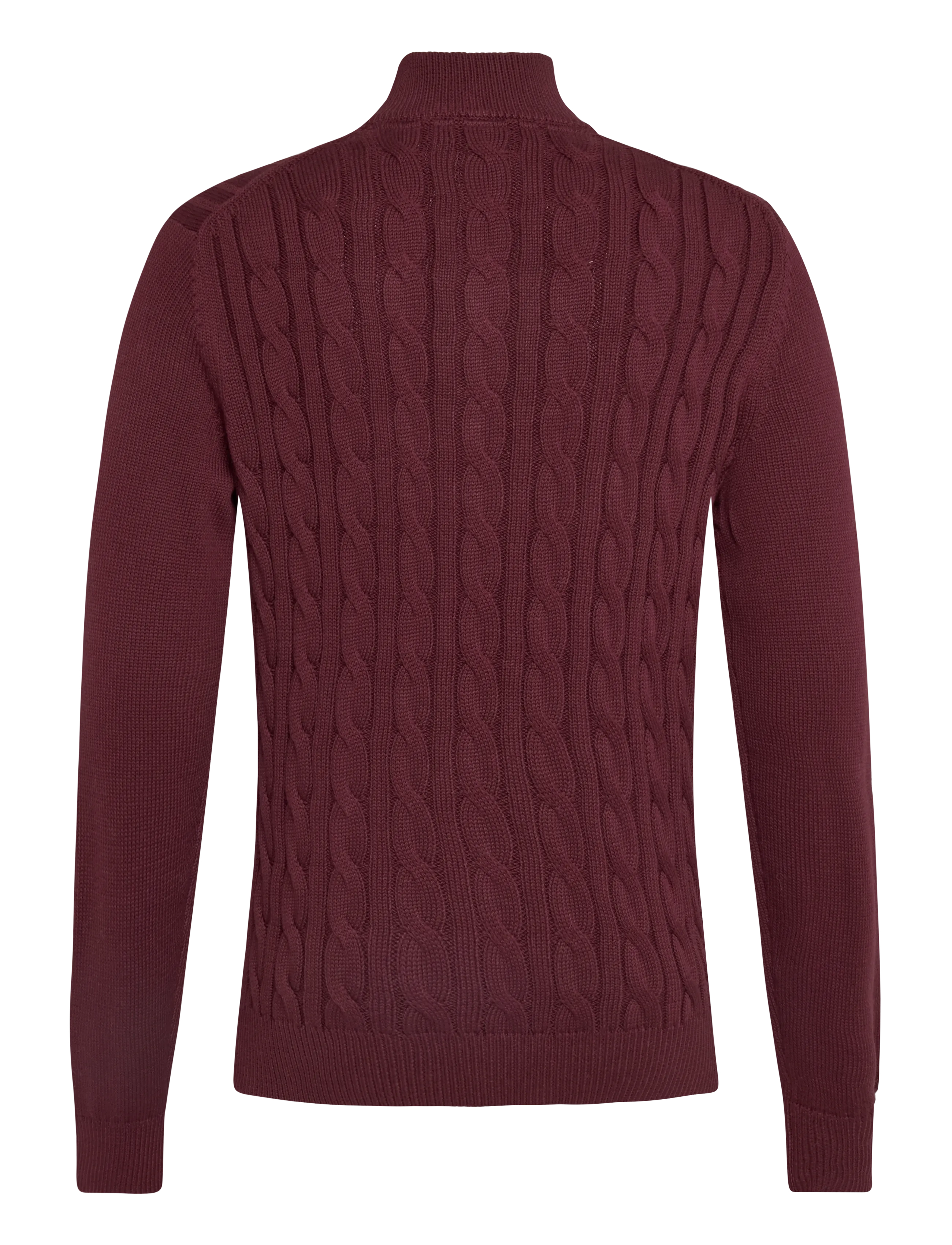 Morris - Nathan Cable Half Zip - pullover mit halbem reißverschluss - wine red - 1