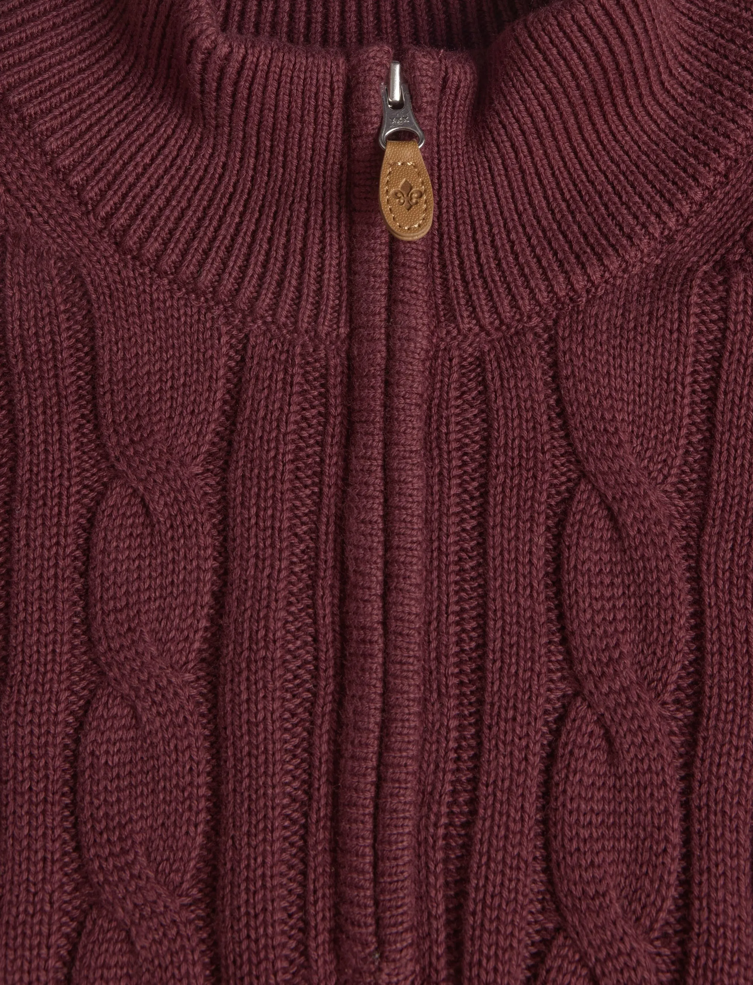 Morris - Nathan Cable Half Zip - pullover mit halbem reißverschluss - wine red - 2