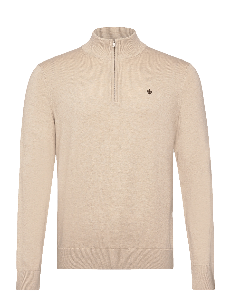 Morris - Brian Half Zip - half zip jumpers - khaki - 0