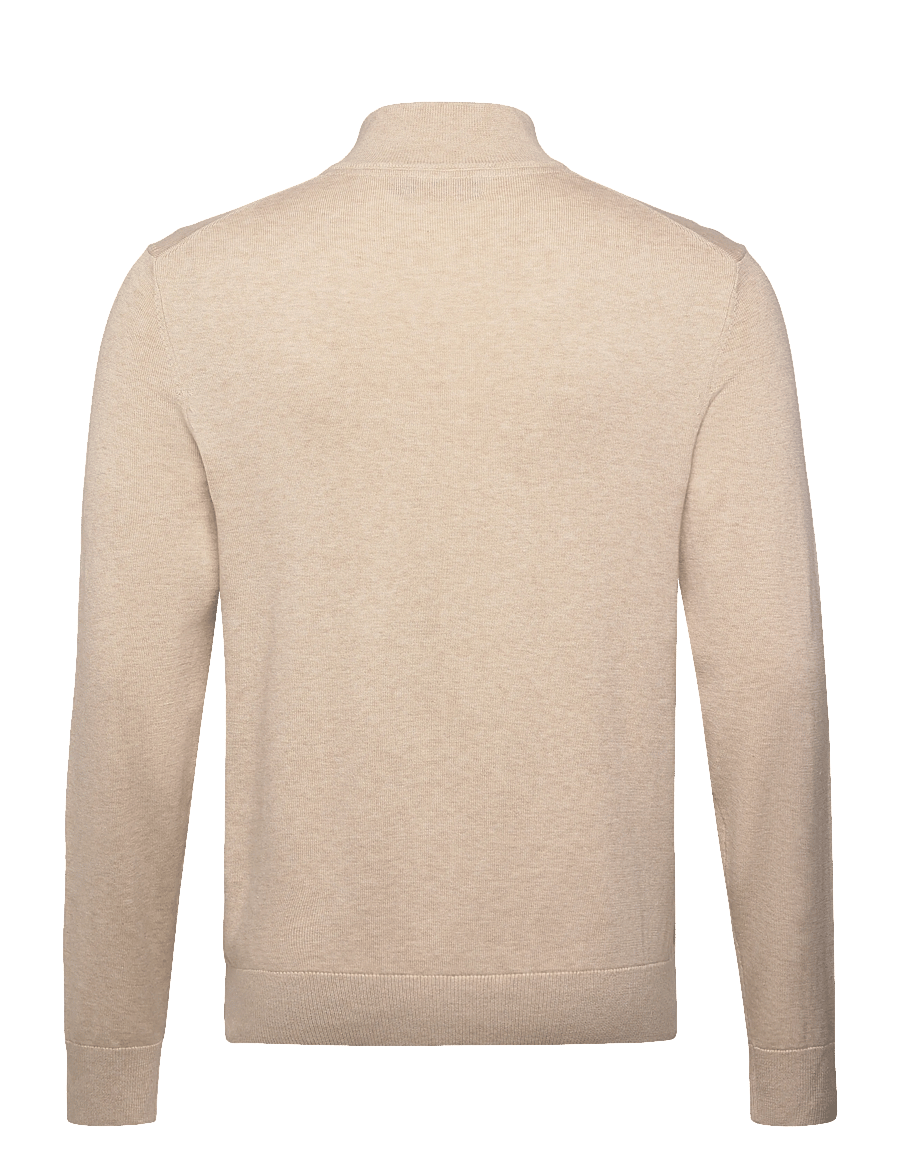 Morris - Brian Half Zip - half zip jumpers - khaki - 1