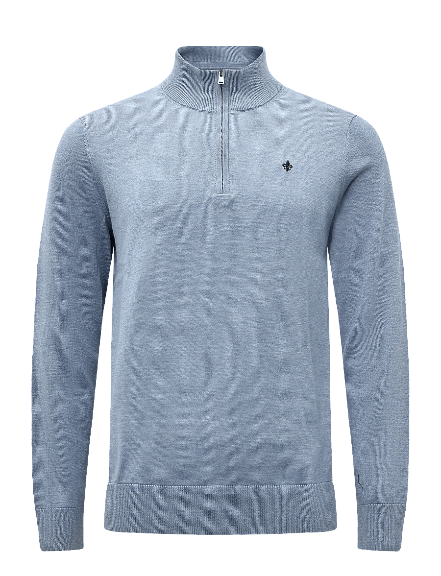 Morris - Brian Half Zip - poolpika lukuga džemprid - light blue - 0