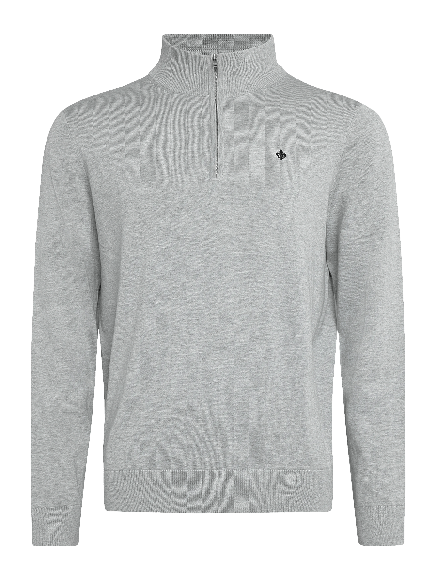 Morris - Brian Half Zip - poolpika lukuga džemprid - light grey - 0