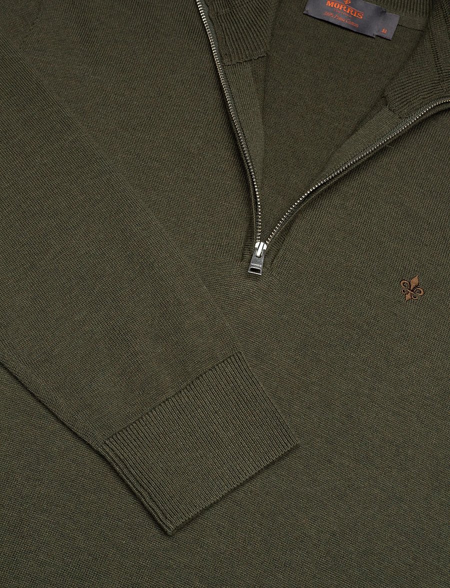 Morris - Brian Half Zip - pullover mit halbem reißverschluss - olive - 2