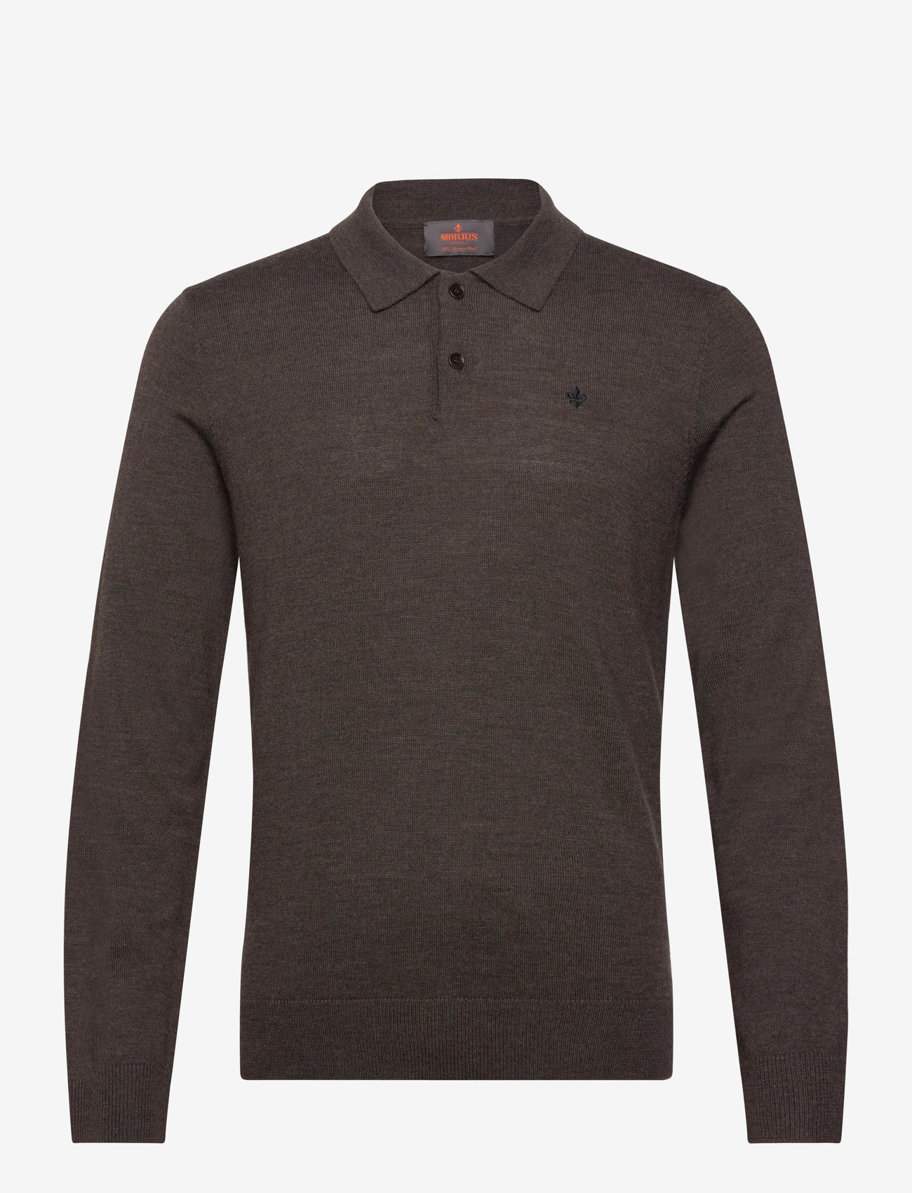 Morris - Merino Polo Knit - polostrik - brown - 0