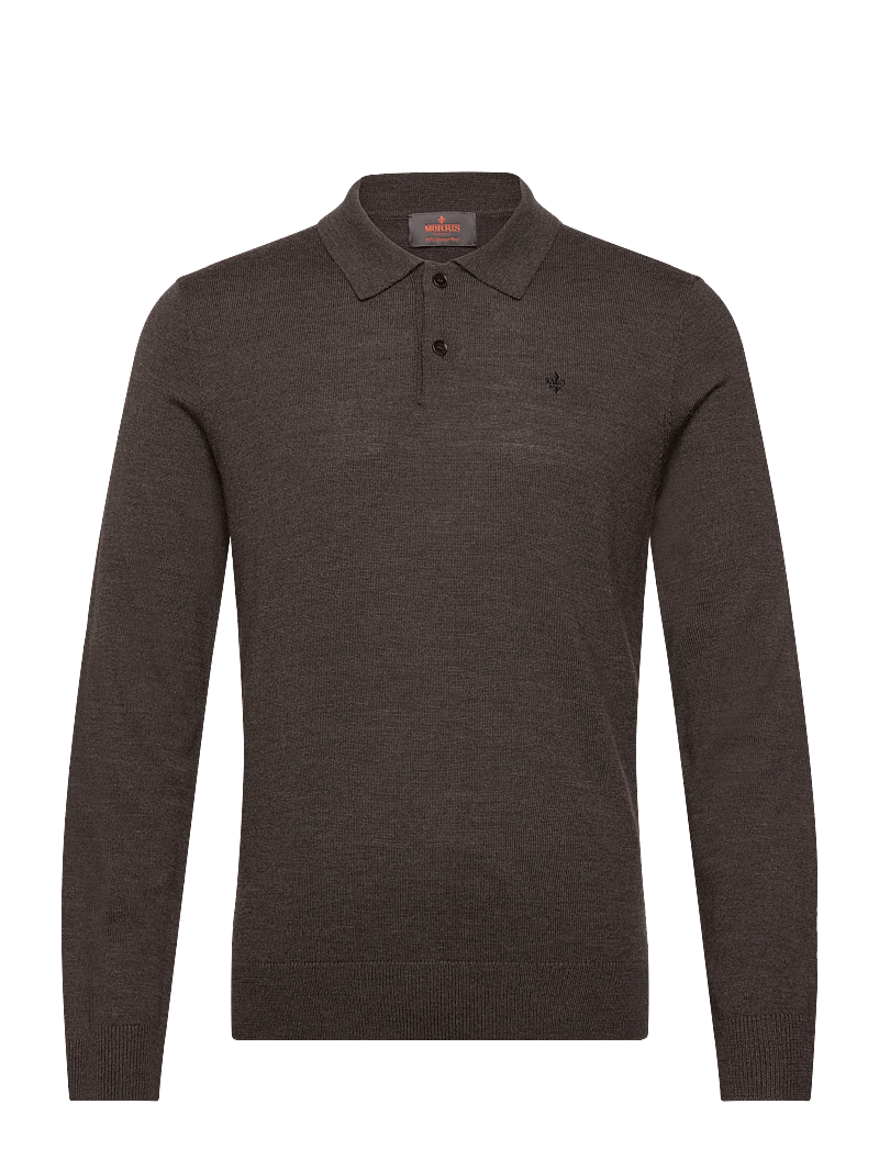 Morris - Merino Polo Knit - polostrik - brown - 0