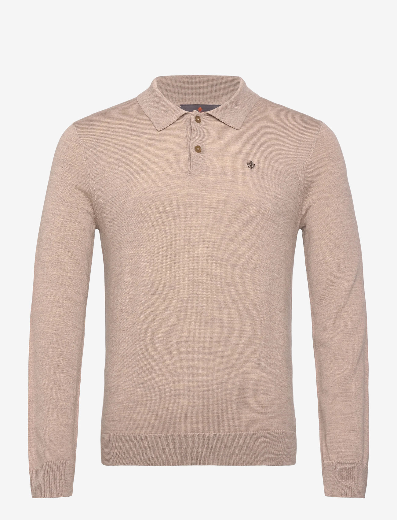 Morris - Merino Polo Knit - gestrickte polohemden - khaki - 0